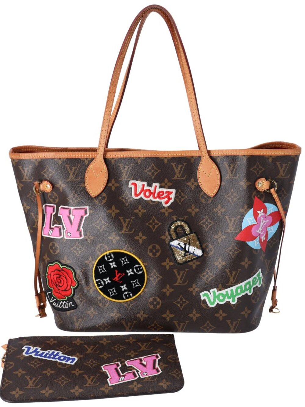 Louis Vuitton Neverfull MM Tote Monogram Travel Stickers Limited Edition